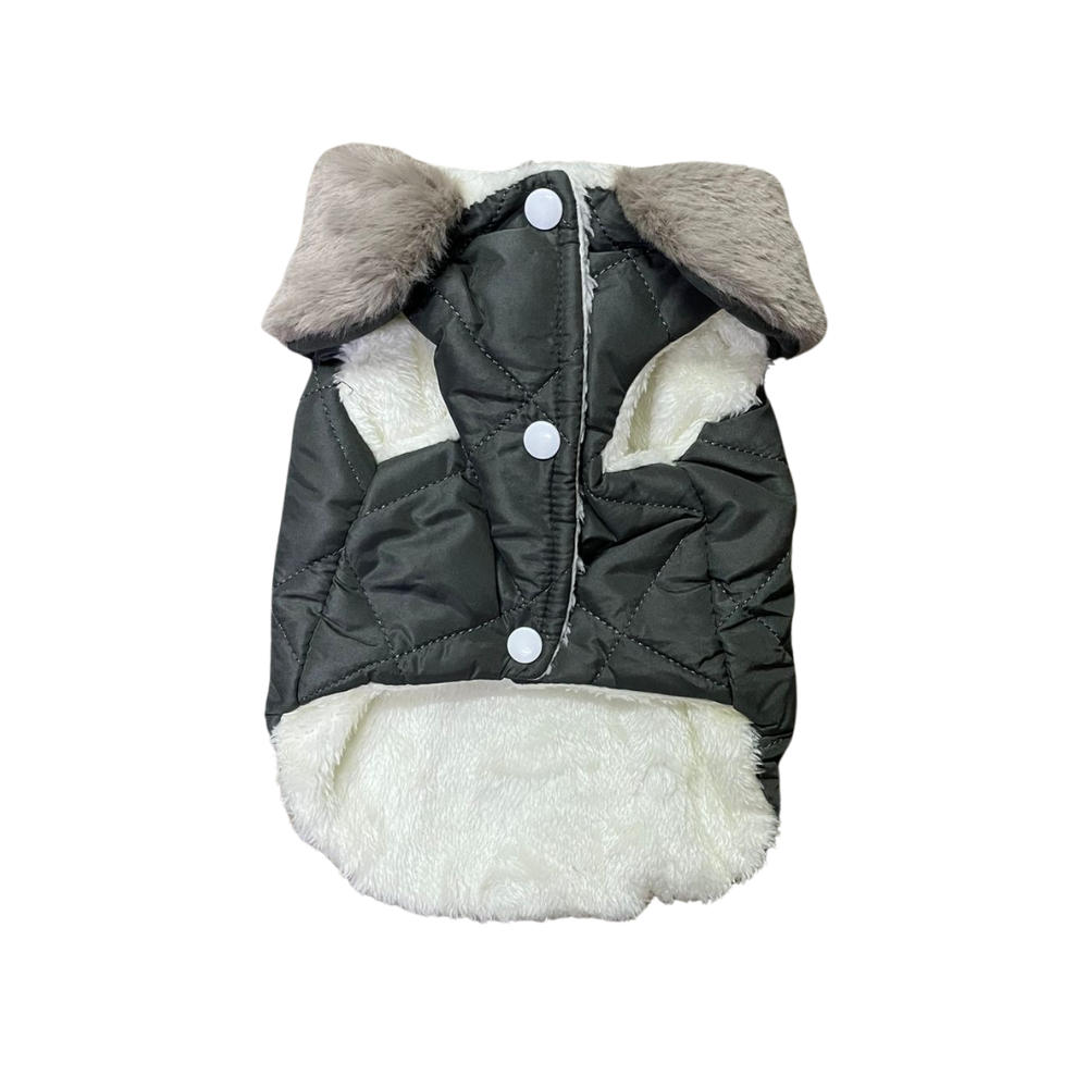 Chaqueta Cuello Polar Verde Oscuro